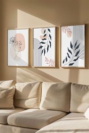Wallity Artvmodel22-Ahsap Conjunto de 3 Pinturas Decorativas Enmarcadas Multicolor